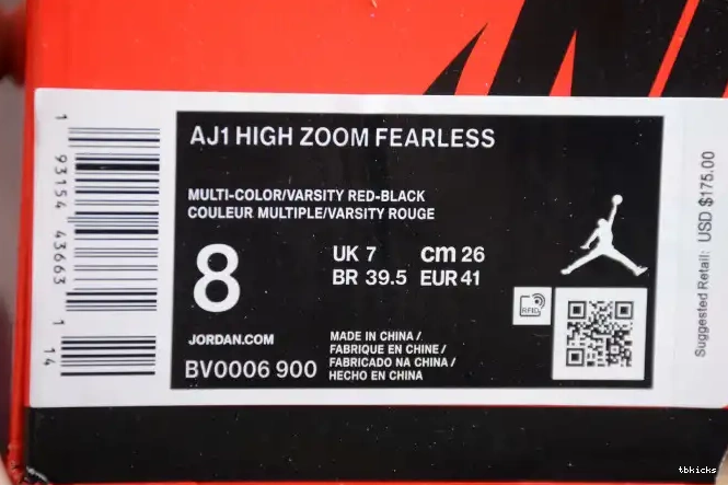 Reps TB Jordan High Retro BV0006-900 Fearless Air 1 Zoom 0522